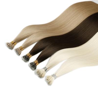 China Russian Hot Delivery Remy Full Cuticle Nano Ring Keratin Wave Pre Bonded Hair Fast Silky Straight Fusion Keratin for sale