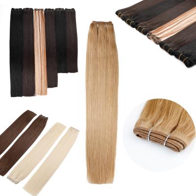 China 100% Virgin Hair Color Size Length Human Remy Hair Machine Made Soft Remy Hair Factory Customized Thin Weft Extensions for sale