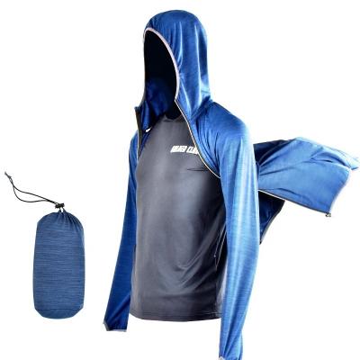 China Polyester+spandex customized breathable sportwear 2pcs t-shirt fishing apparel hoodie long sleeve set for sale