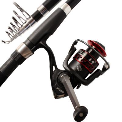 China 2.1m Fiberglass Fishing Rod Telescopic Pocket Fishing Rod Reel Combo for sale