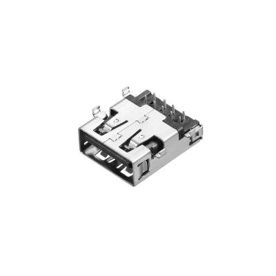 China USB 3.0 Normal AF Female Connector Under Type H=1.5mm, 4 Contact Plate Way, Stamped, Through Hole PCB Mount for sale