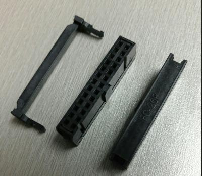 China PCB Panel 2.54mm Flat IDC Cable Connector Stamped Black Double Row With SR 28AWG 6-64 Grommet Pin for sale