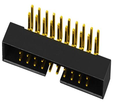 China PCB Board 2.00mm Pitch Box Header, Double Row, 20pin, H=5.7mm Right Angle Type, PCB Board Socket Connector, Gold Plated for sale