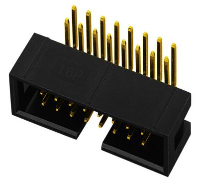 China PCB Panel Connector 2.54mmm Double Row Box 16pin Right Angle Header Connector, Through Hole Type, Gold Plated, Tray Packing for sale