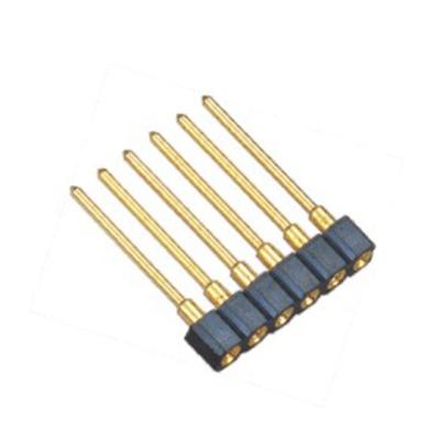 China PCB Board PH2.54mm 5pin Machined Header H=3.0 Female Single Row Straight Type, Gold Plated for sale