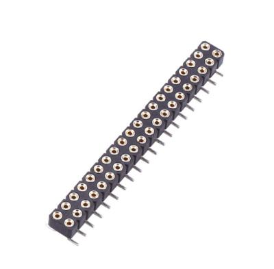 China PCB Board 2.0mm Pitch 2X20pin Machined Header H=2.8mm Double Row Female SMT Type Connector, Stamped for sale