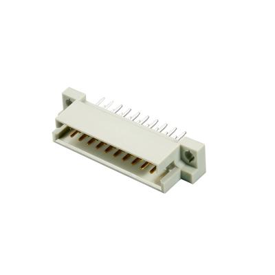 China PCB Panel Pitch 2.54mm DIN 41612 Male Connector, Double-Row, Straight Type, 12 Pin, Stamped, Through Hole for sale