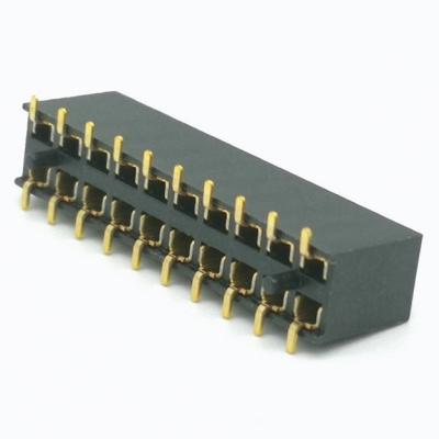 China PCB Board 2.54mm H=3.55, 5.0, 7.1, 7.5, 8.5 Female Header Dual Row SMT U Type Type With Post Panel To Board Connector , 40pin, gold plated for sale