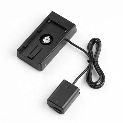 China NP-F970 - FW50 Plastic And Metal 100CM Dummy Battery 7.2V To 8.4V Power Adapter Mount Plate For Camera for sale