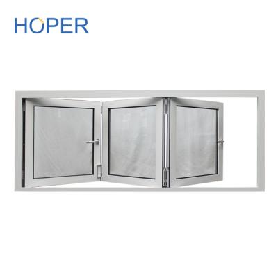 China Australian Standard Double Folding Folding Aluminum Glass Window for sale