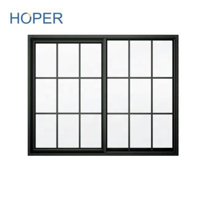 China Aluminum Double Sliding, Glazing Sliding Window With Screen for sale