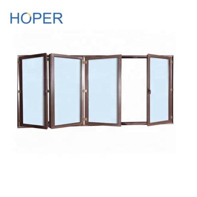 China Australian Standard Four Panel Folding Double Folding Aluminum Glass Window For New Home for sale