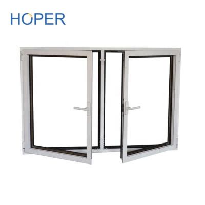 China Swing impact resistant laminated aluminum safety glass tilt and turn windows with blinds for sale