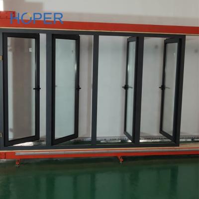 China Swing 4 Pane Casement Window Black Casement Window With Double Glaze for sale