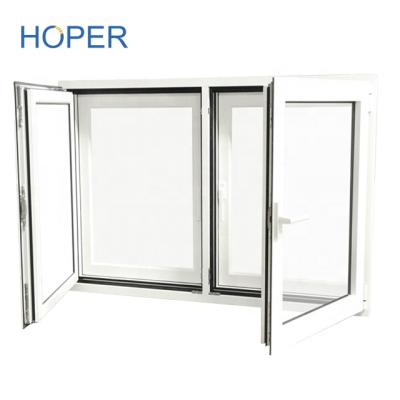 China Swing Australian Standard Replacement Aluminum Glazed White Casement Double Swing Powder Coating Window for sale