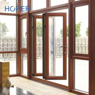 China Contemporary Sound Insulation Aluminum Bi Folding Doors Folding Glass Door for sale