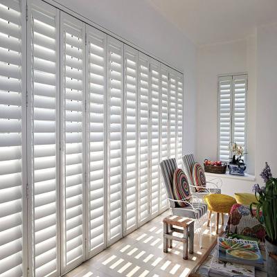 China Fixed interior PVC and plantation wood shutter for sale