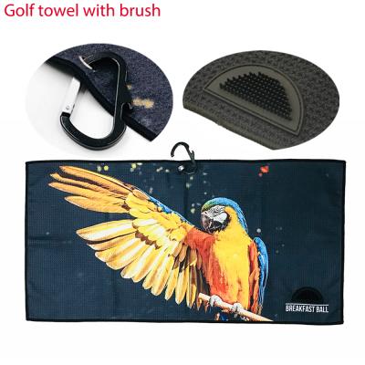 China Personalized QUICK DRY Sublimation Microfiber Waffle Golf Blank Towels With Hole In The Middle for sale