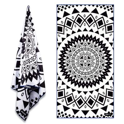 China Custom Eco Friendly Compressed Polyester Mandala Microfiber Thick Recycled Beach Towel With Private Label for sale