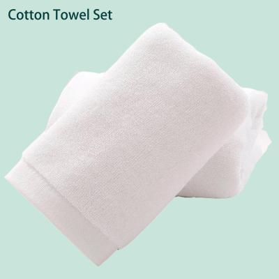 China Jiangsu Hotel Pool Bath Soft Hand Towels Set In Running White 100% Cotton Spa for sale