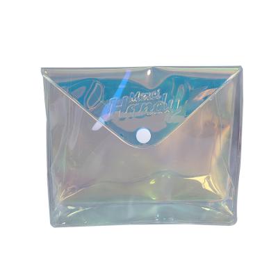 China Hot Selling Moisture Proof Pvc Button Lock Transparent Bikini Bag Waterproof Plastic Bag for sale