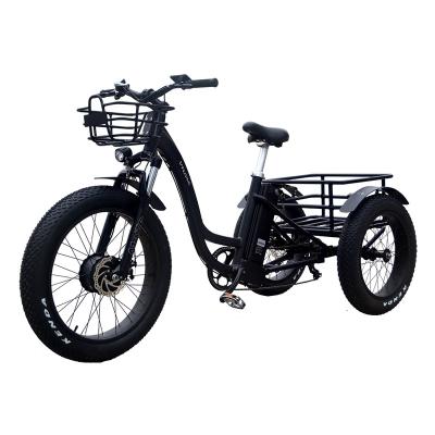 China Hot Sale 500W Electric Tricycle Cargo 3 Wheel Adult Pedal Assist Tire Electric Tricycle Wholesale Hot Sale for sale