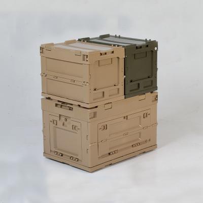 China 50L Solid Heavy Duty Plastic Collapsing Box Crates Folding Vegetable Crates Fruit Crates for sale