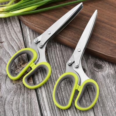 China Viable Herb Scissors with 5 Blades and Covers, Herb Scissors with 3 Blades, Shred Herb Kitchen Bristle Instruments for sale