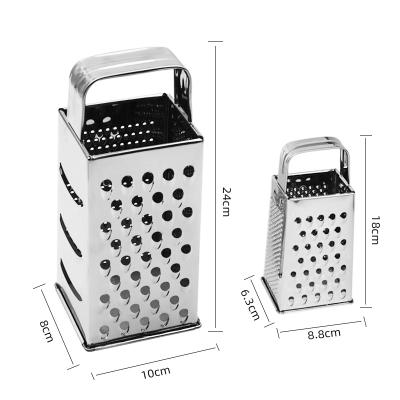 China Sustainable Four-sided Stainless Steel Box Grater Grid Cheese Vegetable Herbs Stainless Steel Box Grater for sale