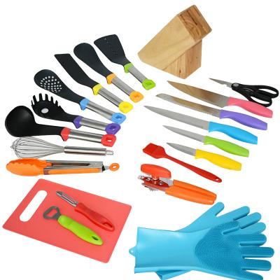 China 23 Pieces Sustainable Hot Sales High Quality Kitchen Tools Colorful Nylon Kitchen Utensils Sets Kitchen Wares for sale