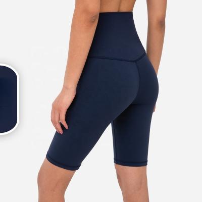 China Low Moq Wholesale QUICK DRY For Logo Package Nylon Workout Highwaist Custom Made No Seam Front Thigh Yoga Pants Gaiters Gym Fitness Shorts for sale