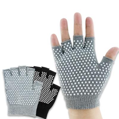 China Gray Cotton Male Wholesale Black Gray Cotton Anti Slip Anti Slip Grips Gloves For Pilates Men's Yoga Gloves for sale