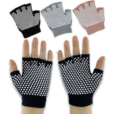 China Wholesale Hot Sale Female Combed Cotton Gray Pink Non-Slip Pilates Gloves Black For Women Anti-Slip Gloves For Yoga for sale