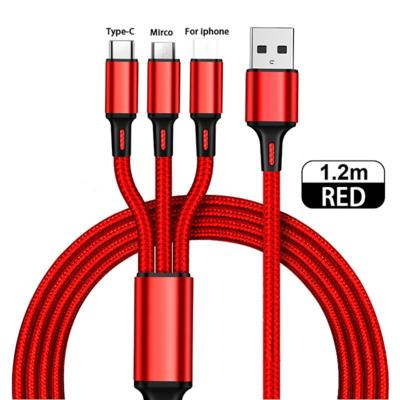 China 3 in 1 Speed ​​Fast Charging Data Cable USB Data Cable Suitable for iPhone 7 8 Xiaomi Mobile Phone/Android/Huawei/Samsung Fast Charger for sale