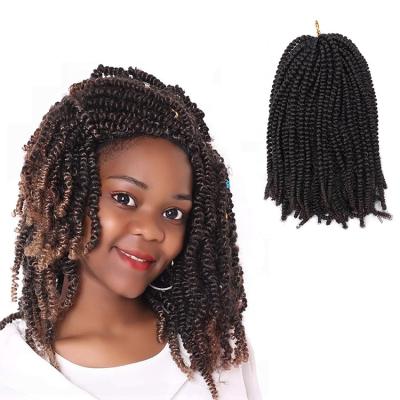 China ZShair 8inch Ombre Color Japanese Afro Spring High Temperature Fiber Twist Crochet Hair For Synthetic Braiding Hair Extension for sale