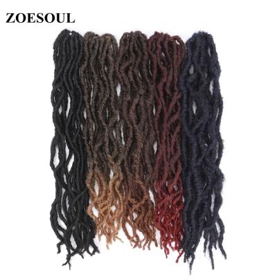 China Zoesoul Low Temperature Fiber Locs Extension Elephant Braids Crochet Braid Hair Goddess Wavy Curly Faux Locs for sale