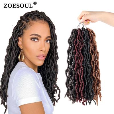 China Low Temperature Hot Selling Synthetic Fiber BO Locs Crochet 12 Inch Goddess Curly Faux Locs For Braiding Hair Extensions for sale