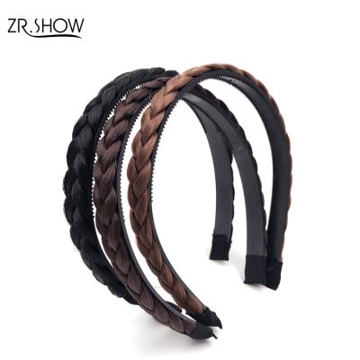 China Easy To Use/Good Quality Braided Wide Elastic Classic Braided Circle Band Headbands Synthetic Hair Wig For Women And Girls for sale