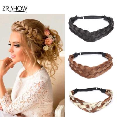 China China Factory Fashion Dark Brown Synthetic Braided Headband Hair Accessories Easy To Use/Good Quality For Women Costume Party Daily Use for sale