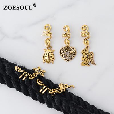 China Multi Design Good Quality 1PC Gold Color Dreadlocks Hair Beads Accessories Jewelry for sale