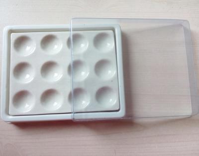 China Dental Ceramic  Mixing Slab (  Plate),12 Slots , having plastic Cover & bottom for sale