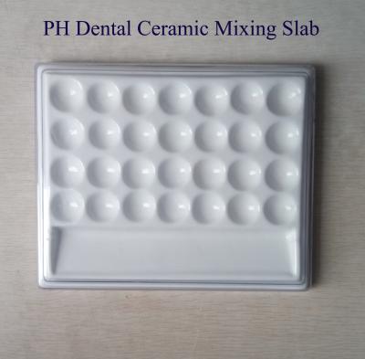 China Dental Ceramic  Mixing Slab (  Plate),28 Slots , having plastic Cover for sale