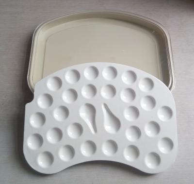 China Dental Ceramic  Mixing Slab (  Plate),28 Slots , having plastic Cover& Bottom for sale