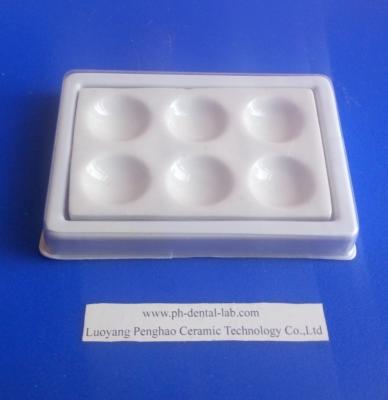 China Dental Ceramic Mixing Slab (  Plate), 6 Slots , having plastic Cover & bottom for sale