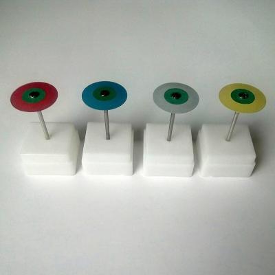 China Dental Diamond Filled Rubber Poliser (twin colors, 25mm*0.7mm)(Coarse ,medium ,fine) for sale