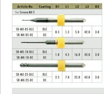 China Dental CAD / CAM Milling Burs ( For Sirona MX5  CAD/CAM milling machine) for sale