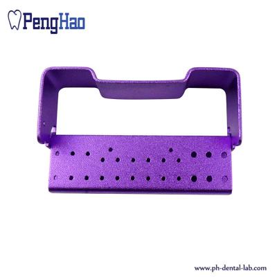 China Hot sale denture bur holder/ 26-hole autoclavable box for opening with different colors for sale