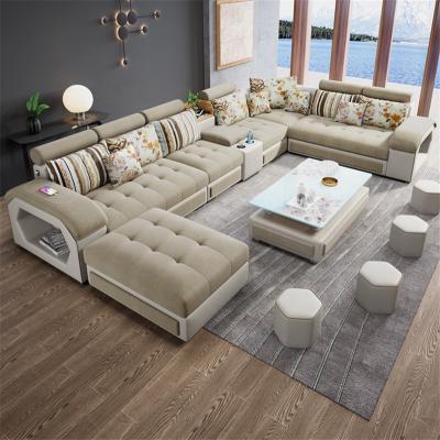 China (Others)Adjustable Modern Living Room Corner Sofas Furniture 7 Seater Sofa Bed Sectionals USB Charger Multifunctional Sofas for sale