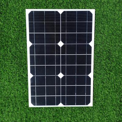 China Output Power Performance Solar Panel Manufacturers In China 30W 9V Momo Monocrystalline Glass Laminated Solar Mono Power PV Panels for sale