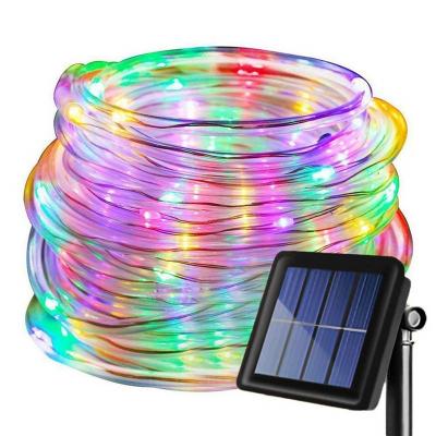 China Solar Garden Solar Products 2021 Outdoor Indoor Garden Powered 50 Led PVC Rainbow Tube Copper Wire House Night String Lights Home for sale